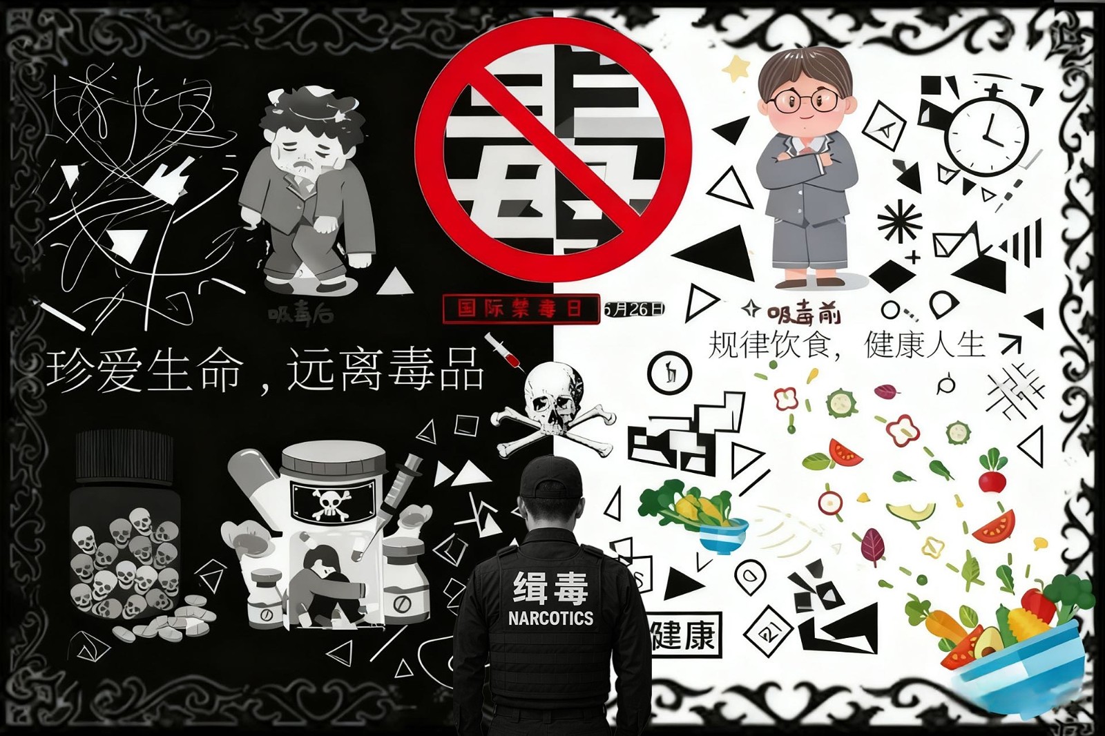 禁毒文化艺术节 杨家诚《禁毒👩🏿🌾:守护生命与健康》 海报 .jpg